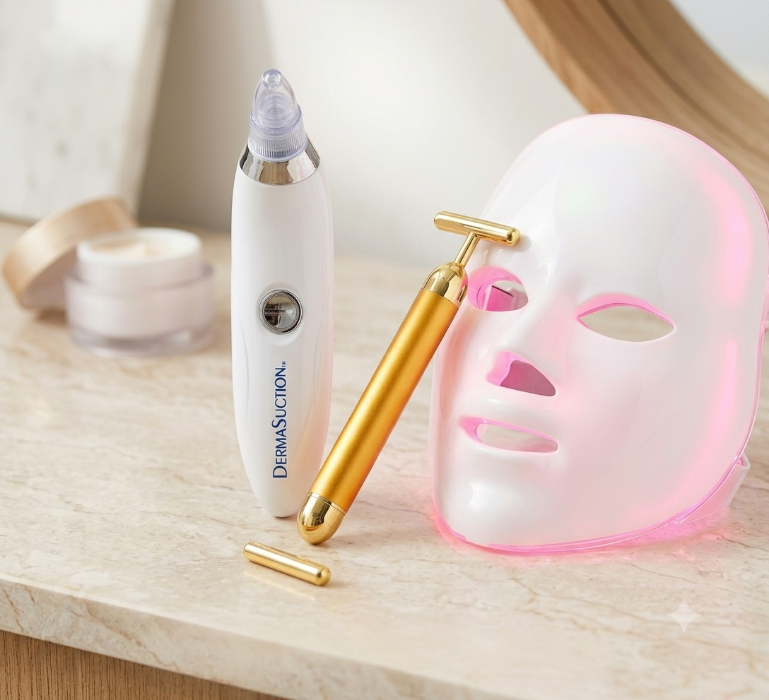 Pack Beauty Set FaceKlean: mascarilla LED, succionador de poros y masajeador facial