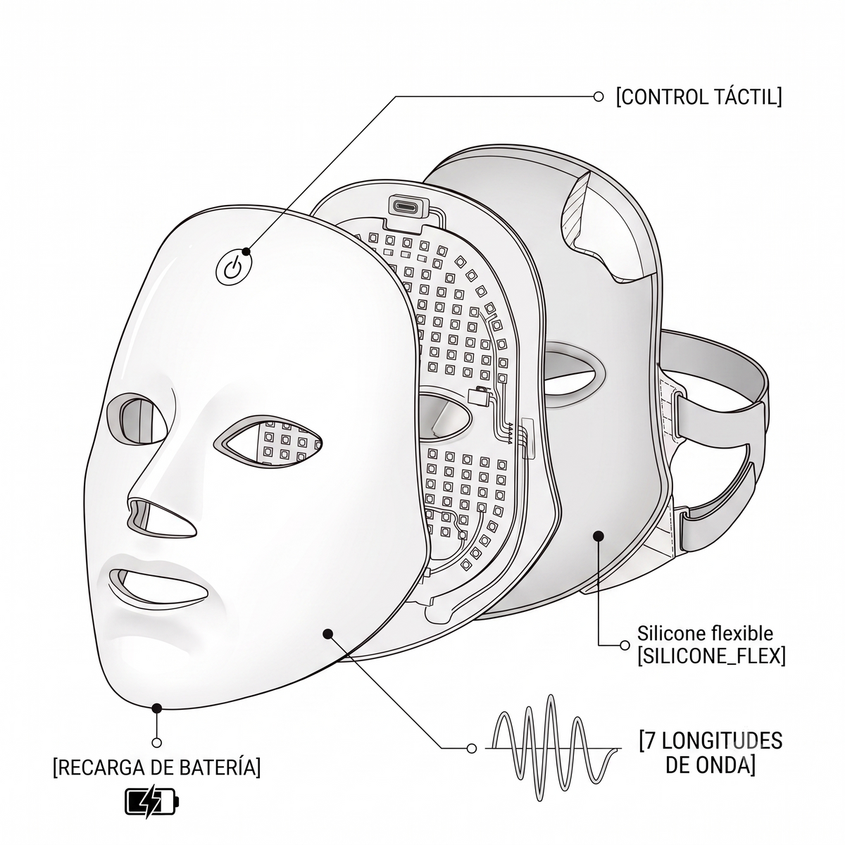Mascarilla Facial LED Inteligente